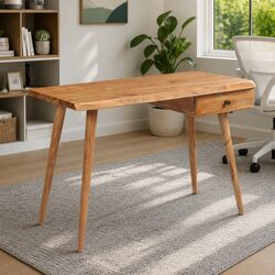 Solid Acacia Wood Writing Desk with Overlapped Drawer