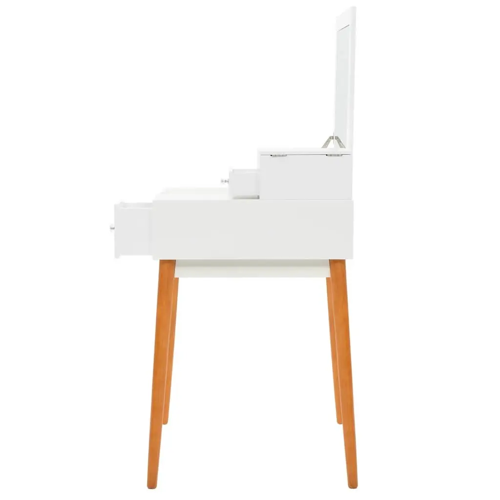 Dressing Table with Mirror Spacious Top White