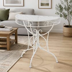Half Round Accent Table with Vintage Appeal