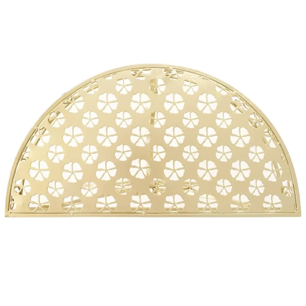 Half Round Side Table Vintage Style Gold Metal 72 x 36 x 74 cm