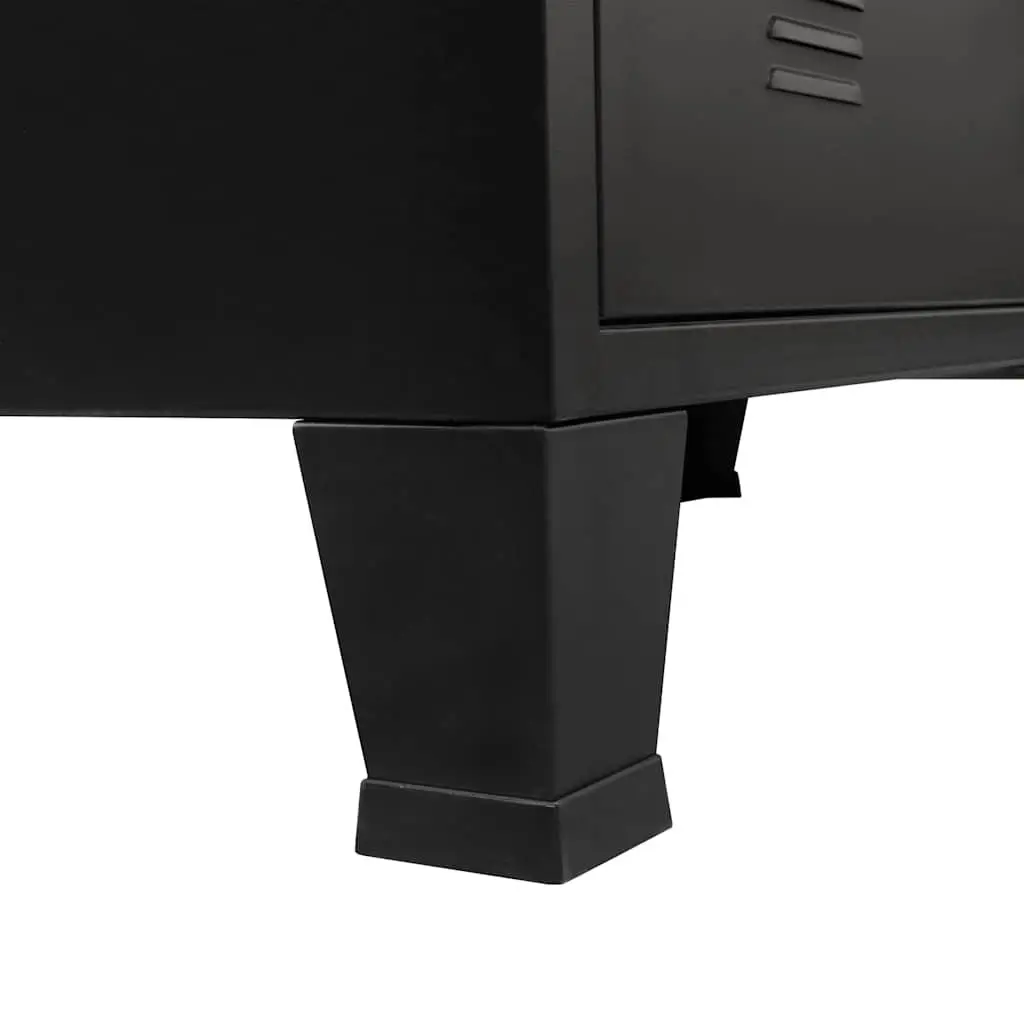Industrial Style 4 Drawer Black Storage Cabinet Metal Dresser 78W x 40D x 93H cm