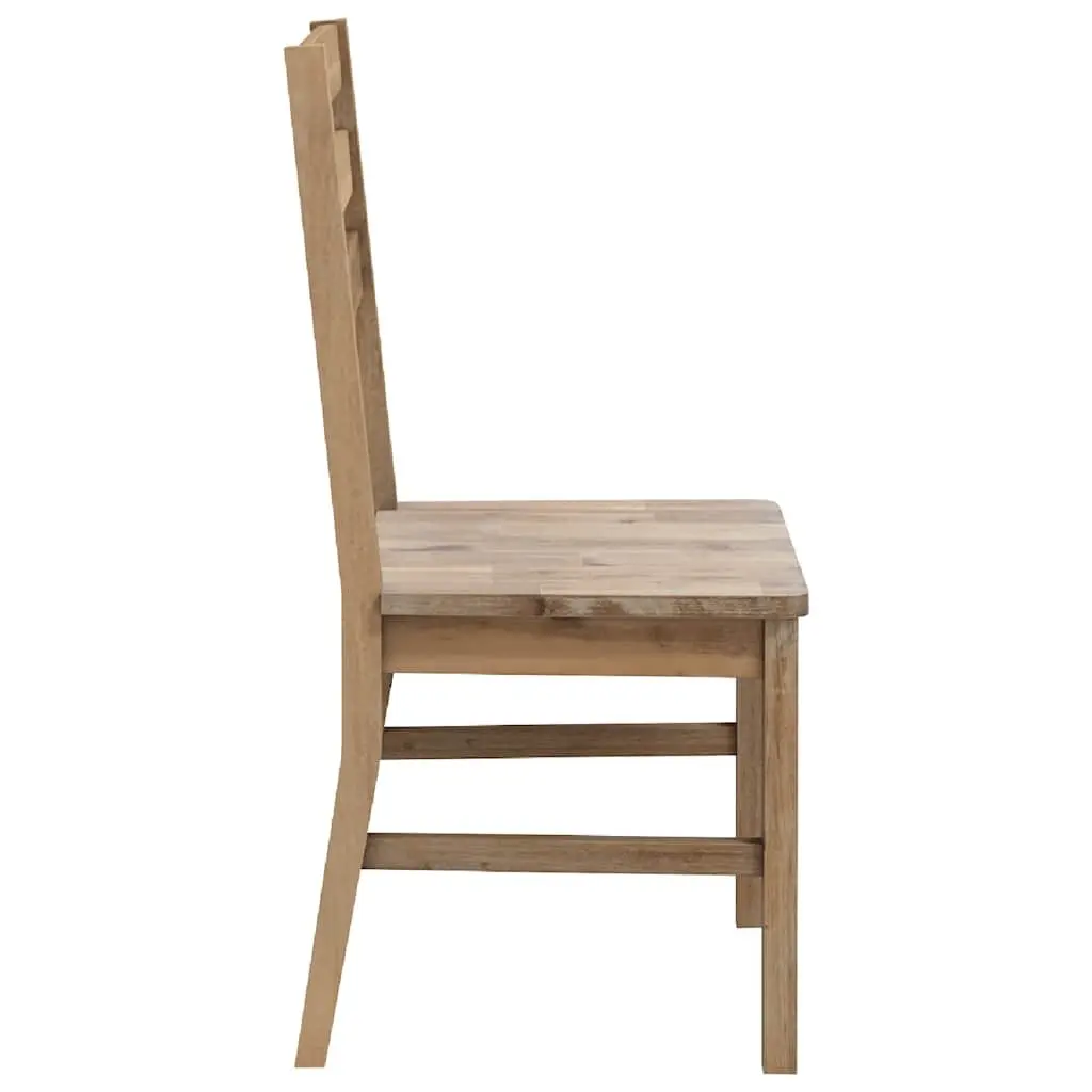 Dining Chairs Easy to Clean Solid Acacia Wood Brown 2 Piece Set