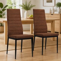 Contemporary Kitchen Dining Chairs Set of 2 in Brown