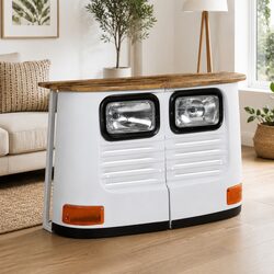 Truck Sideboard Storage Cabinet with Steel Frame and Mango Wood