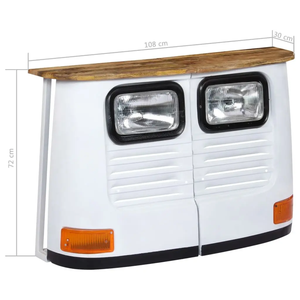 Sideboard Rustic Industrial Style Solid Mango Wood White