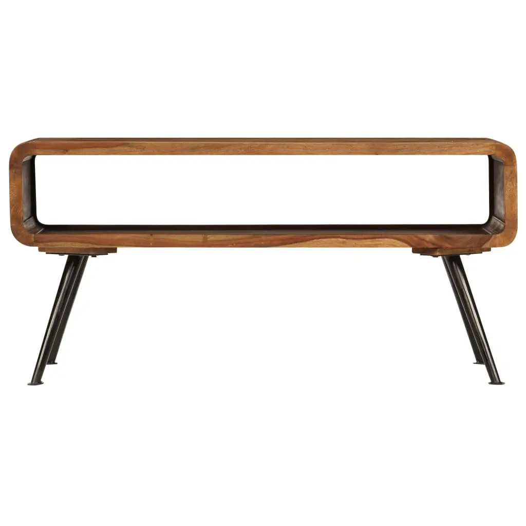 Coffee Table Solid Acacia Wood Large Storage Brown