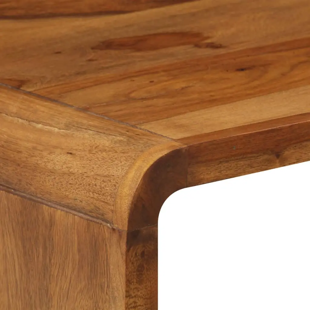 Coffee Table Solid Acacia Wood Large Storage Brown