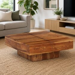 Coffee Table in Solid Acacia Wood 80x80x30 cm