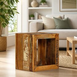 Wooden Stool 40x30x40cm Brown Solid Reclaimed Wood
