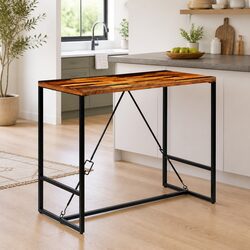 Industrial Bar Table with Solid Reclaimed Wood