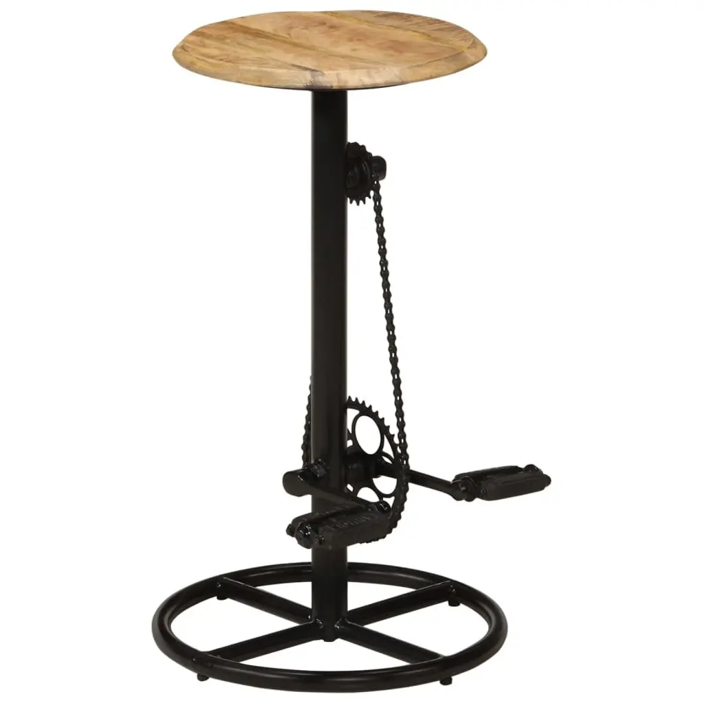 Bar Stools Industrial Style Solid Mango Wood Kitchen Dining Chair Footrest Brown 2 Piece