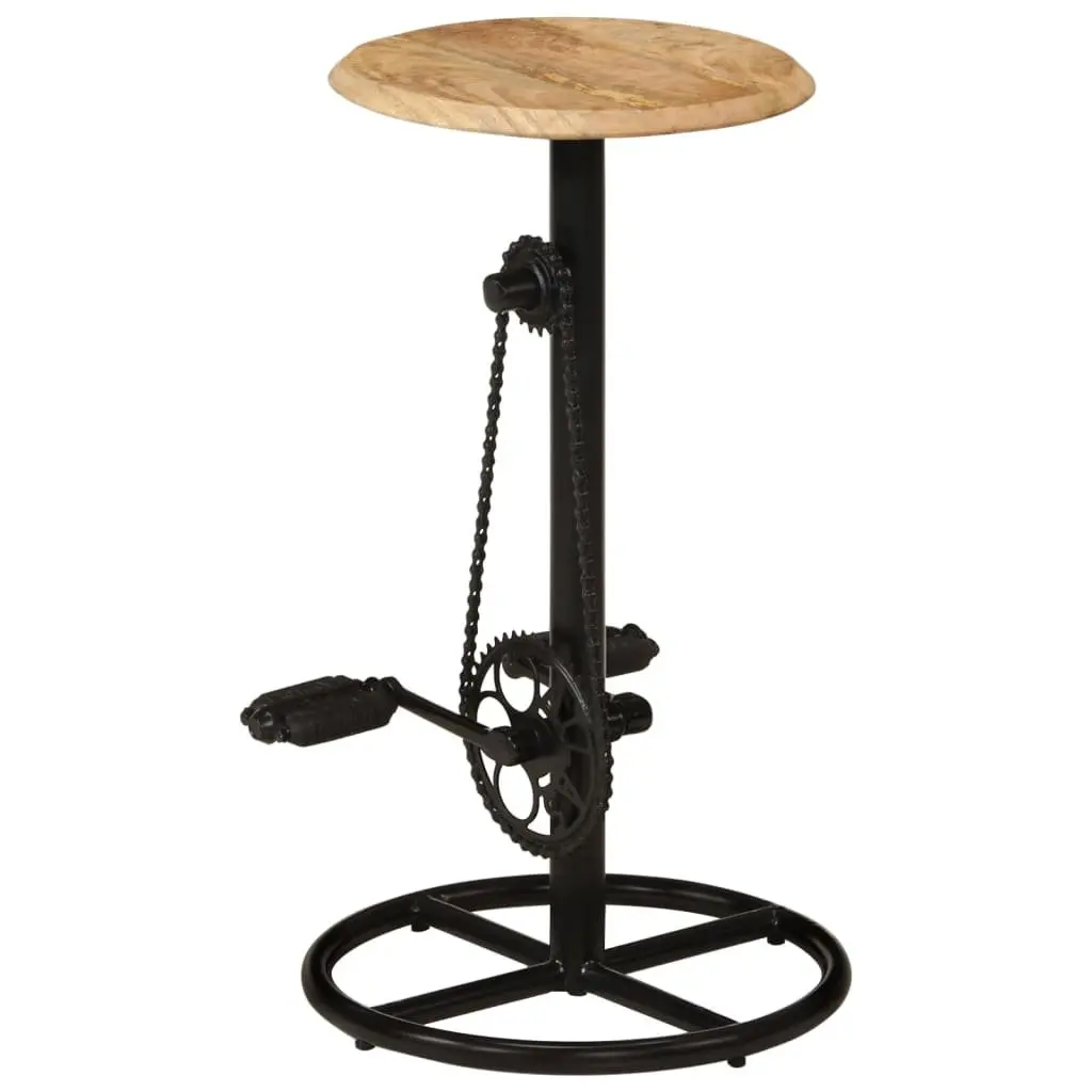 Bar Stools Industrial Style Solid Mango Wood Kitchen Dining Chair Footrest Brown 2 Piece