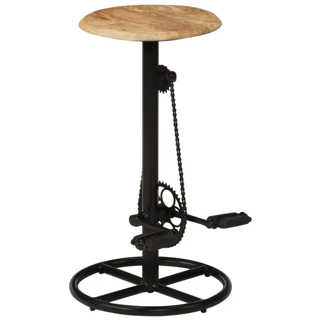 Bar Stools Industrial Style Solid Mango Wood Kitchen Dining Chair Footrest Brown 2 Piece