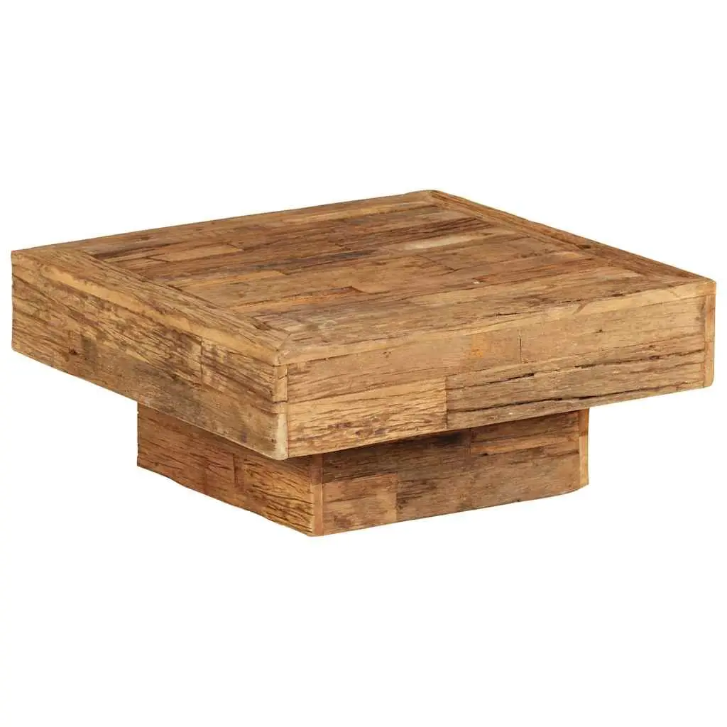 Coffee Table Vintage Retro Style Solid Reclaimed Wood 70x70x30cm Brown