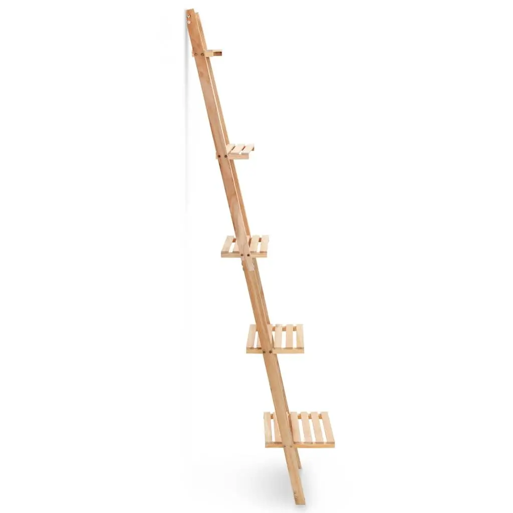 Ladder Wall Shelf Compact Beige Cedar Wood Display Unit