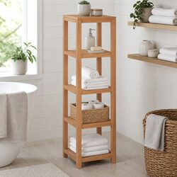 4-Tier Teak Storage Rack 42x42x165cm with Versatile Use