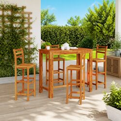 Acacia Wood Bar Table with Sturdy Design 120x60x105cm