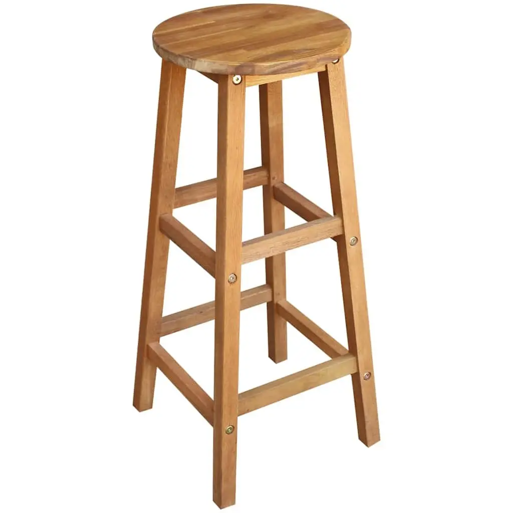 Bar Table and Stool Set Rustic Solid Acacia Wood 7 Pieces Brown