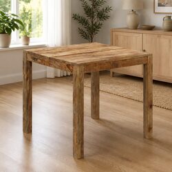 Solid Mango Wood Dining Table with Farmhouse Design