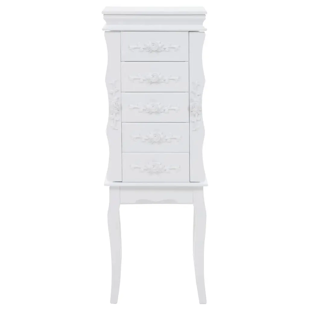 Jewelry Cabinet Free Standing Easy to Clean White