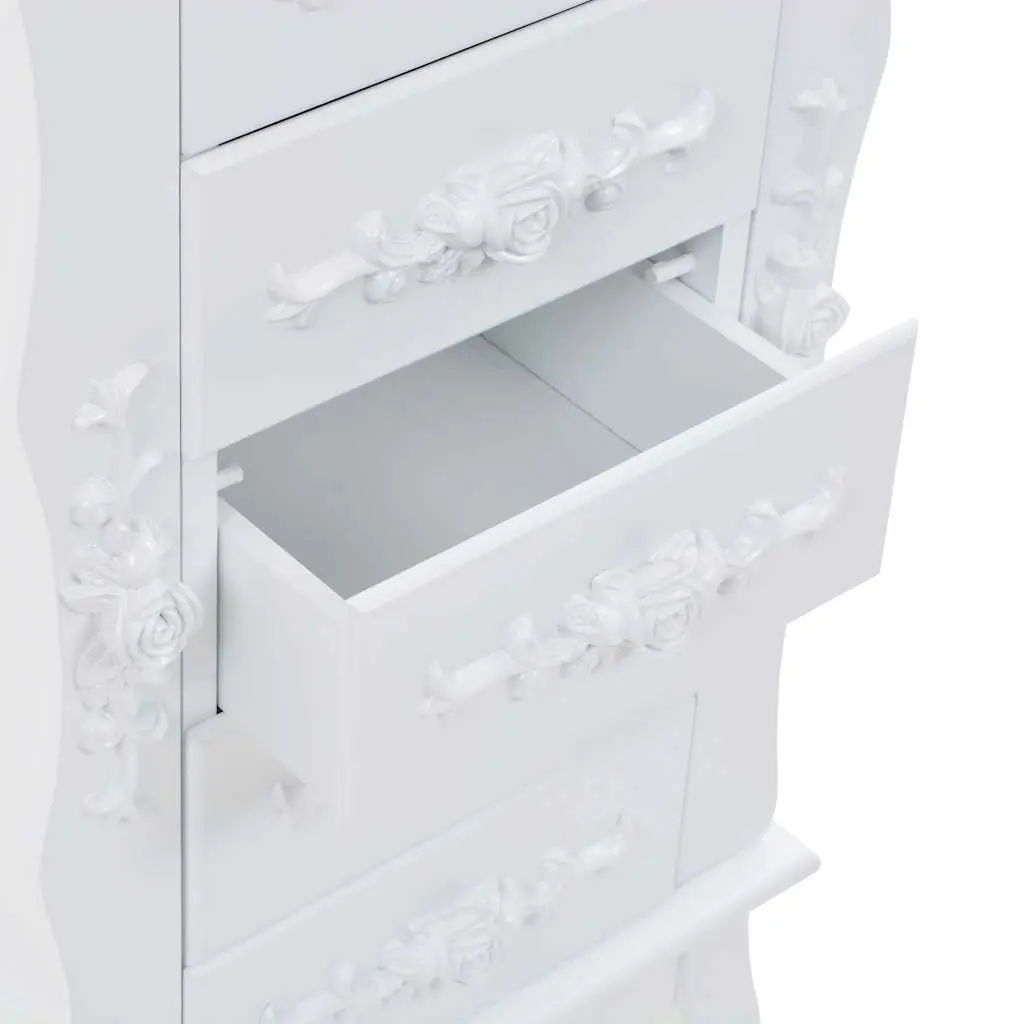 Jewelry Cabinet Free Standing Easy to Clean White