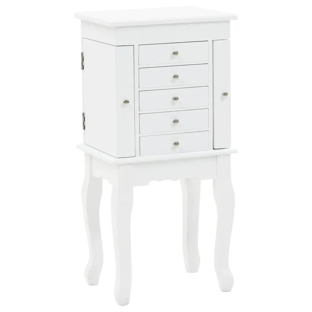 Jewelry Cabinet Free Standing Storage Box Organizer White