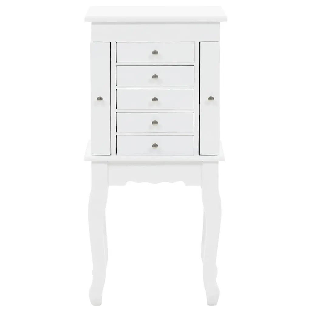 Jewelry Cabinet Free Standing Storage Box Organizer White