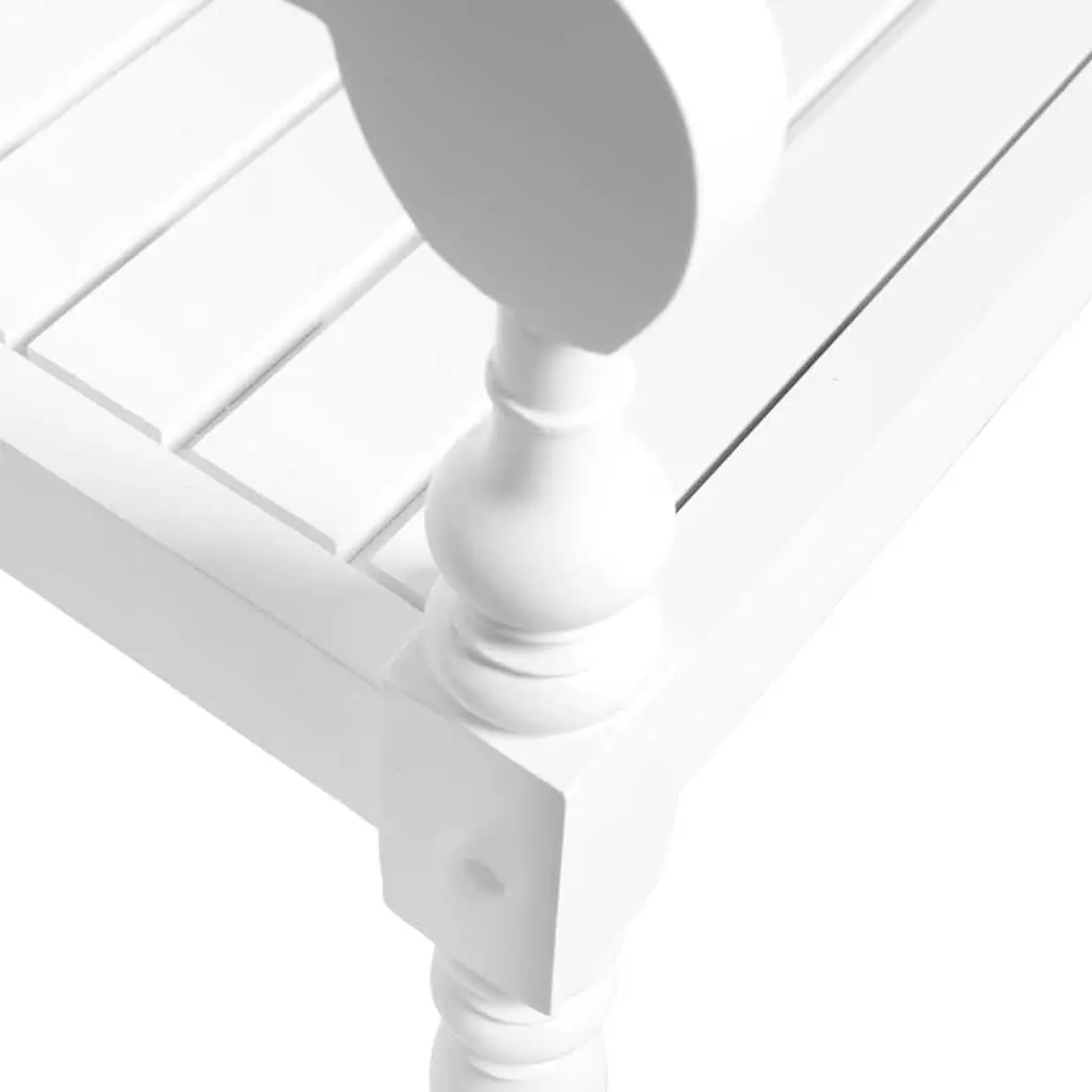 Wooden Storage Bench Solid Construction 98 cm White