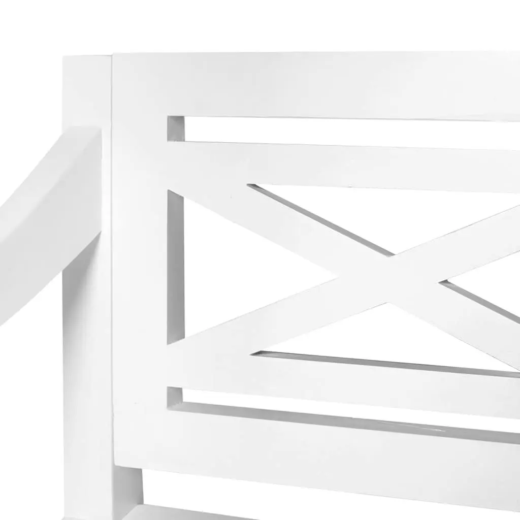 Wooden Storage Bench Solid Construction 98 cm White