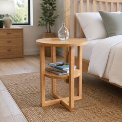 Solid Oak Wood Side Table 40x50 cm for Functional Use