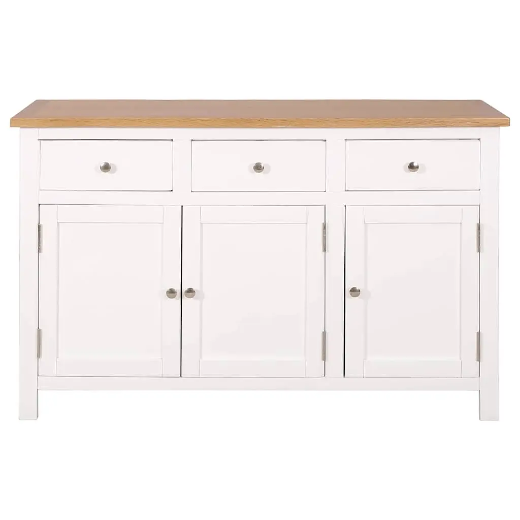 Sideboard Rustic Storage Cabinet Solid Oak Wood 110x33.5x70 cm Brown