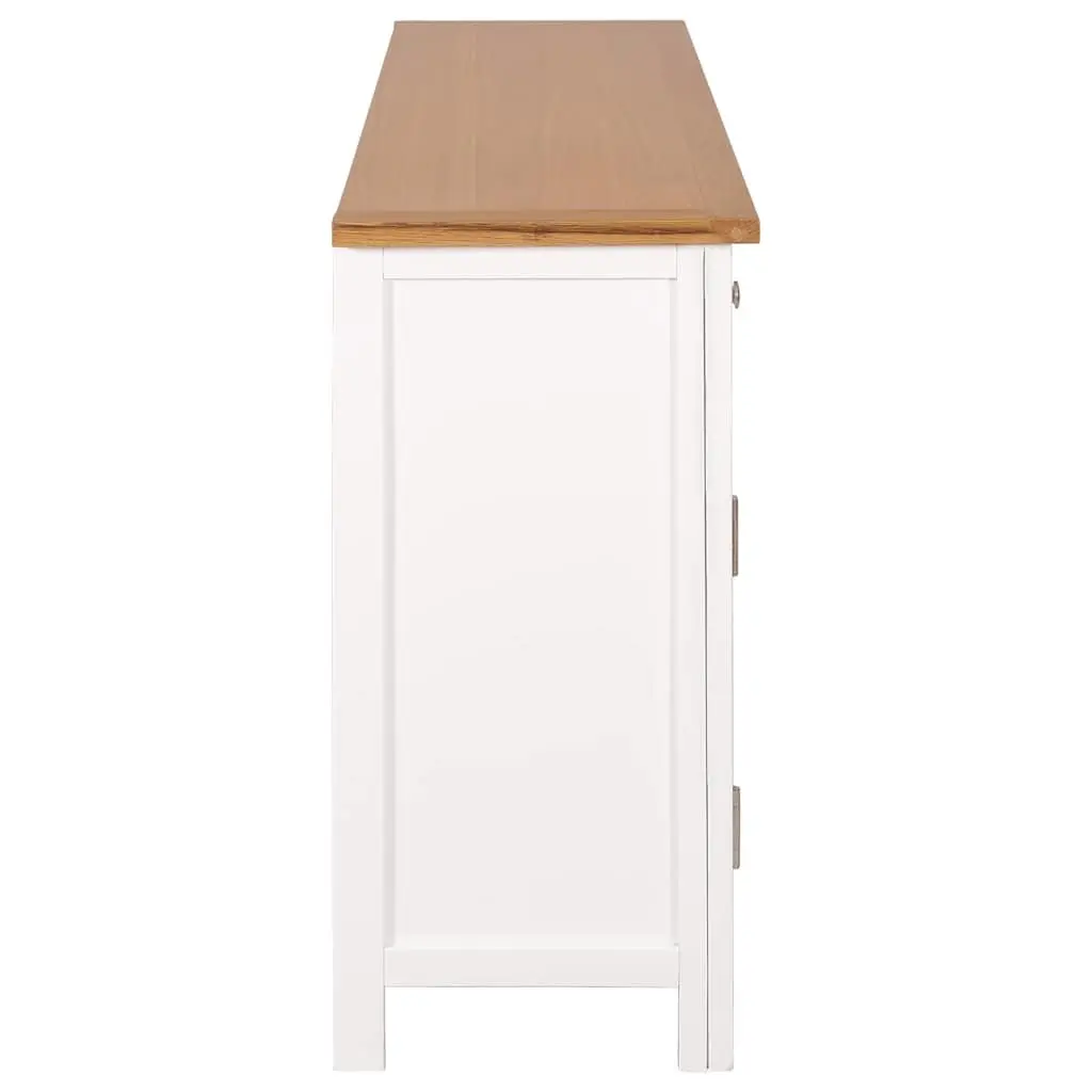 Sideboard Rustic Storage Cabinet Solid Oak Wood 110x33.5x70 cm Brown
