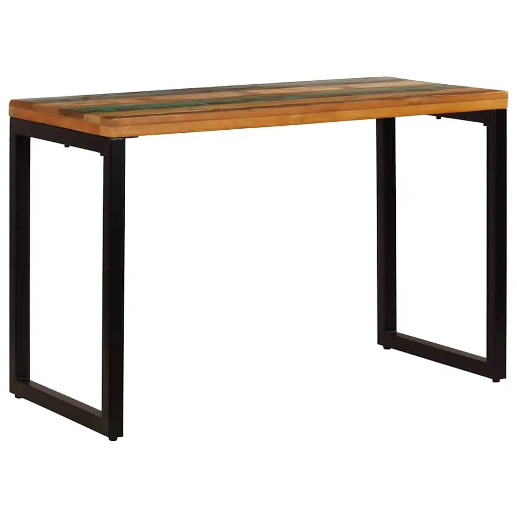 Dining Table 115x55x76 cm Solid Reclaimed Wood Steel Frame Kitchen Room
