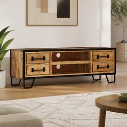 Mango Wood TV Cabinet with Storage 120x30x40cm