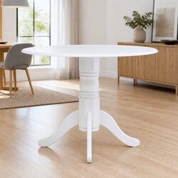 106cm Dining Table in White with Durable Build