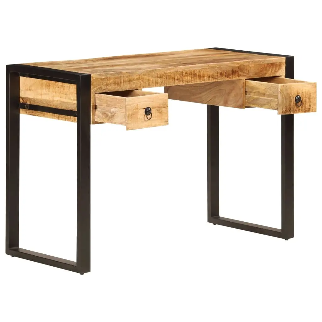 Solid Mango Wood Desk with 2 Drawers Brown 110x50x77 cm