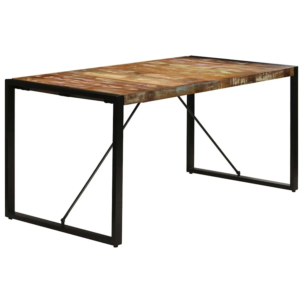 Dining Table Rustic Solid Reclaimed Wood 160x80x75 cm Multicolour