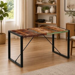 Modern Rustic Dining Table 140x70x75 cm Reclaimed Wood