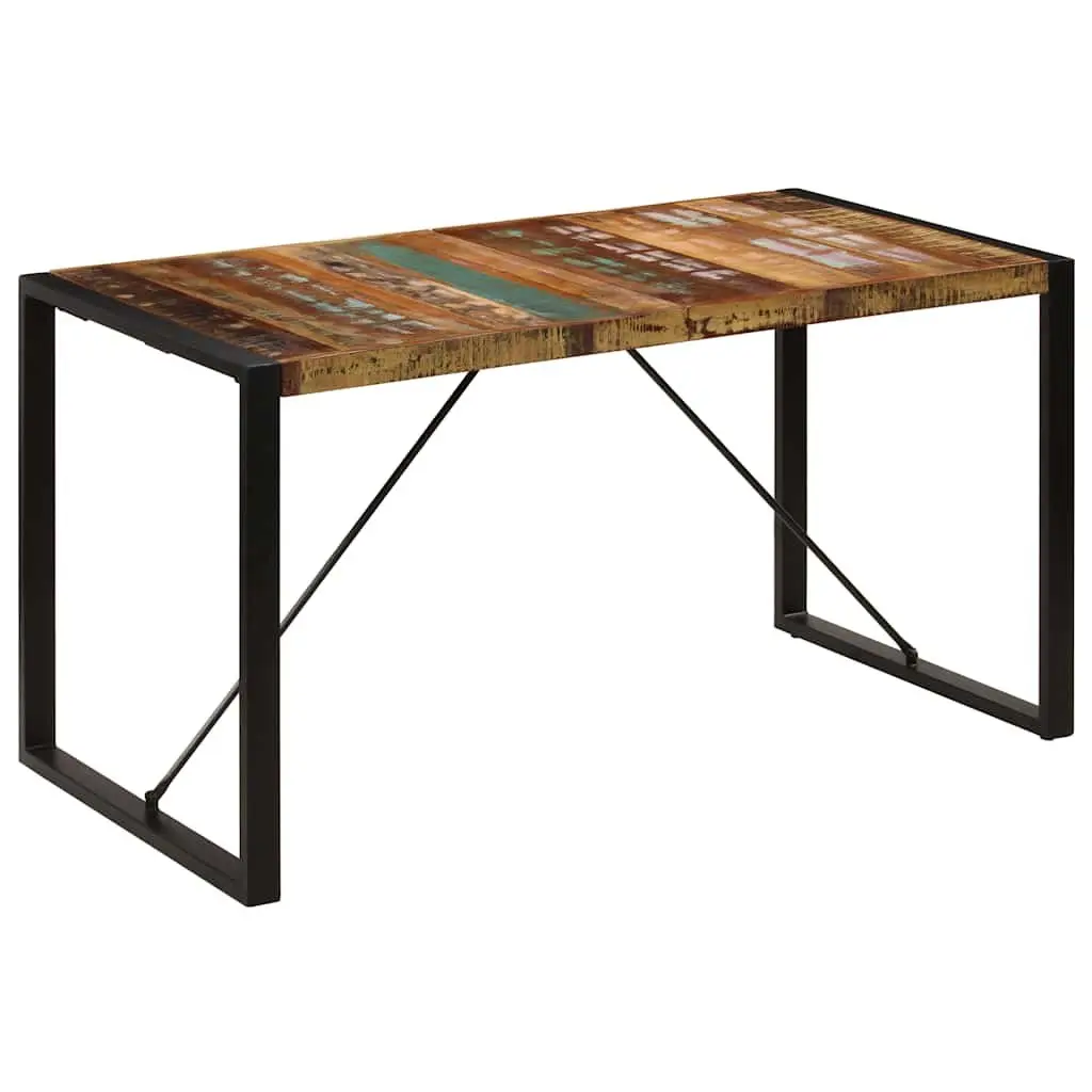 Dining Table Rustic Solid Reclaimed Wood 140x70x75 cm Multicolour