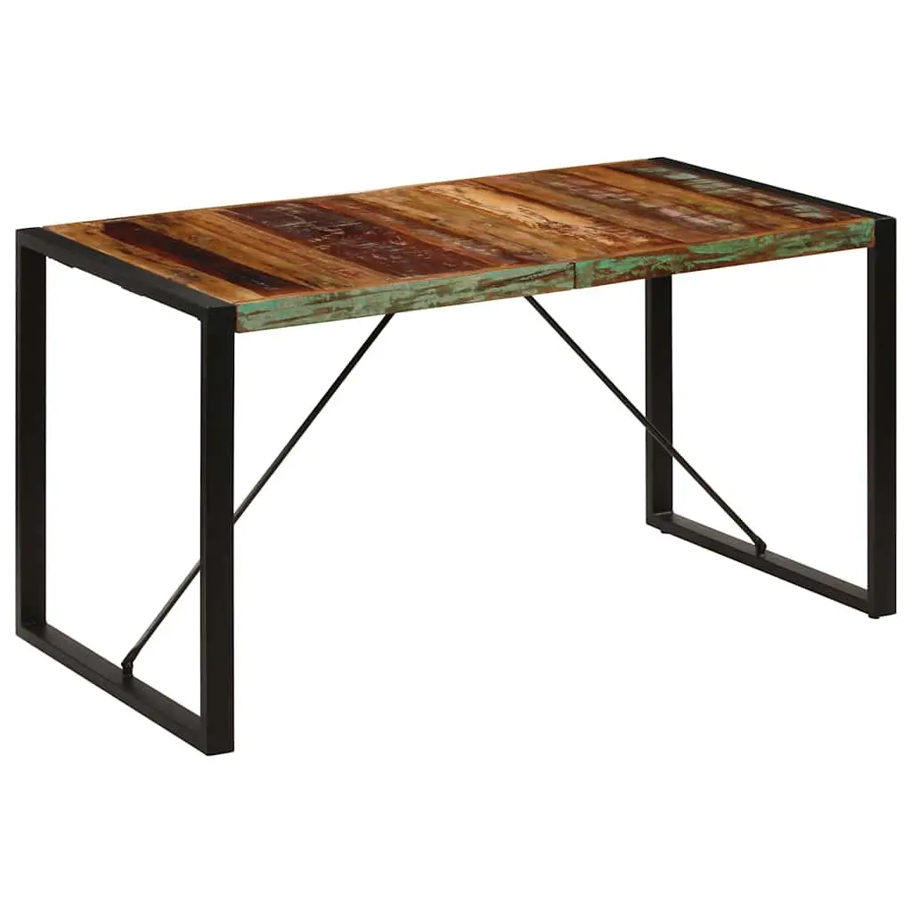 Dining Table Rustic Solid Reclaimed Wood 140x70x75 cm Multicolour