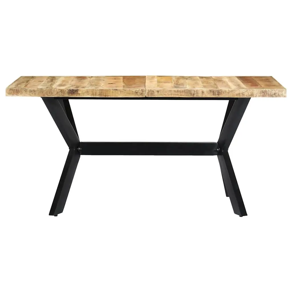 Dining Table Industrial Style Solid Rough Mango Wood 160x80x75 cm Brown