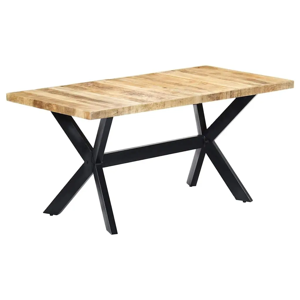 Dining Table Industrial Style Solid Rough Mango Wood 160x80x75 cm Brown