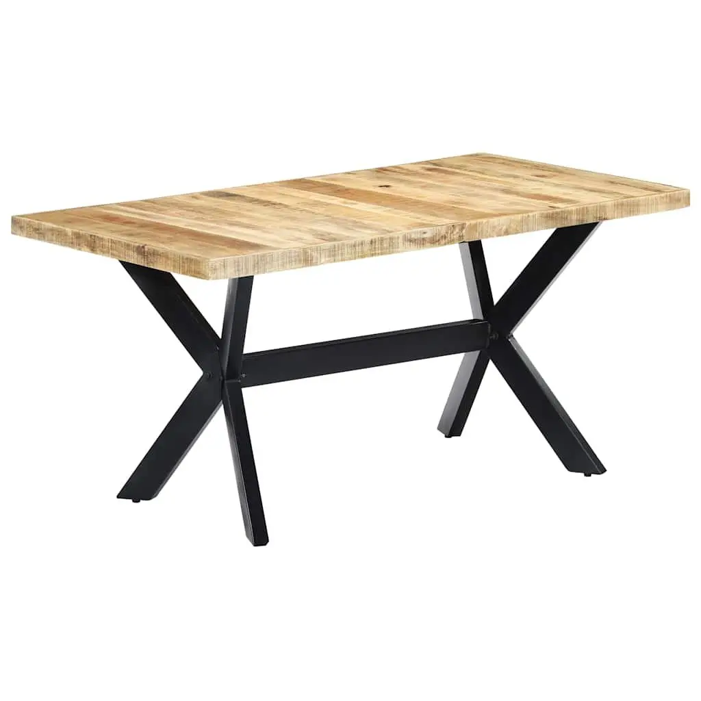 Dining Table Industrial Style Solid Rough Mango Wood 160x80x75 cm Brown