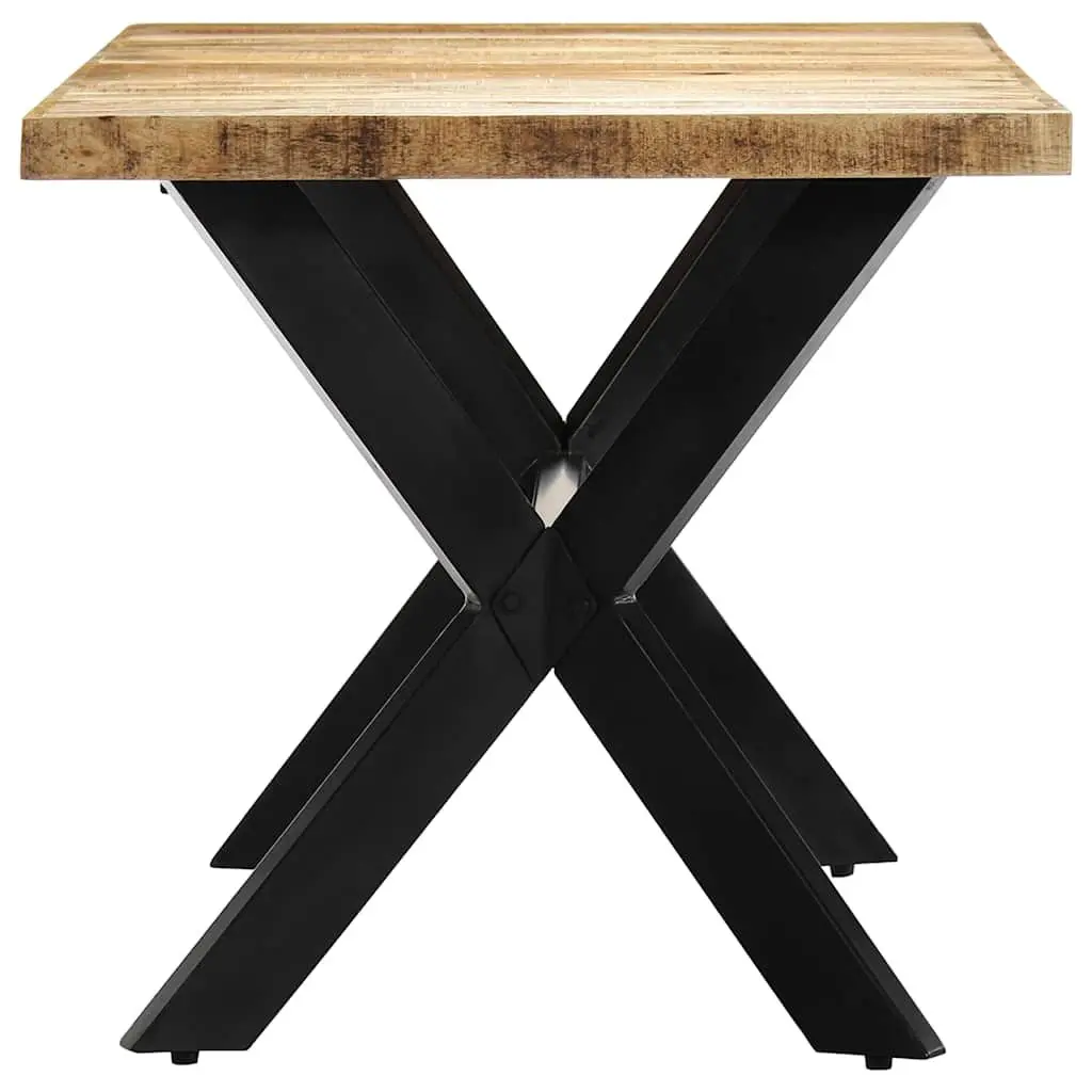 Dining Table Industrial Style Solid Rough Mango Wood 160x80x75 cm Brown