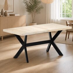 White Dining Table with Solid Mango Wood Construction