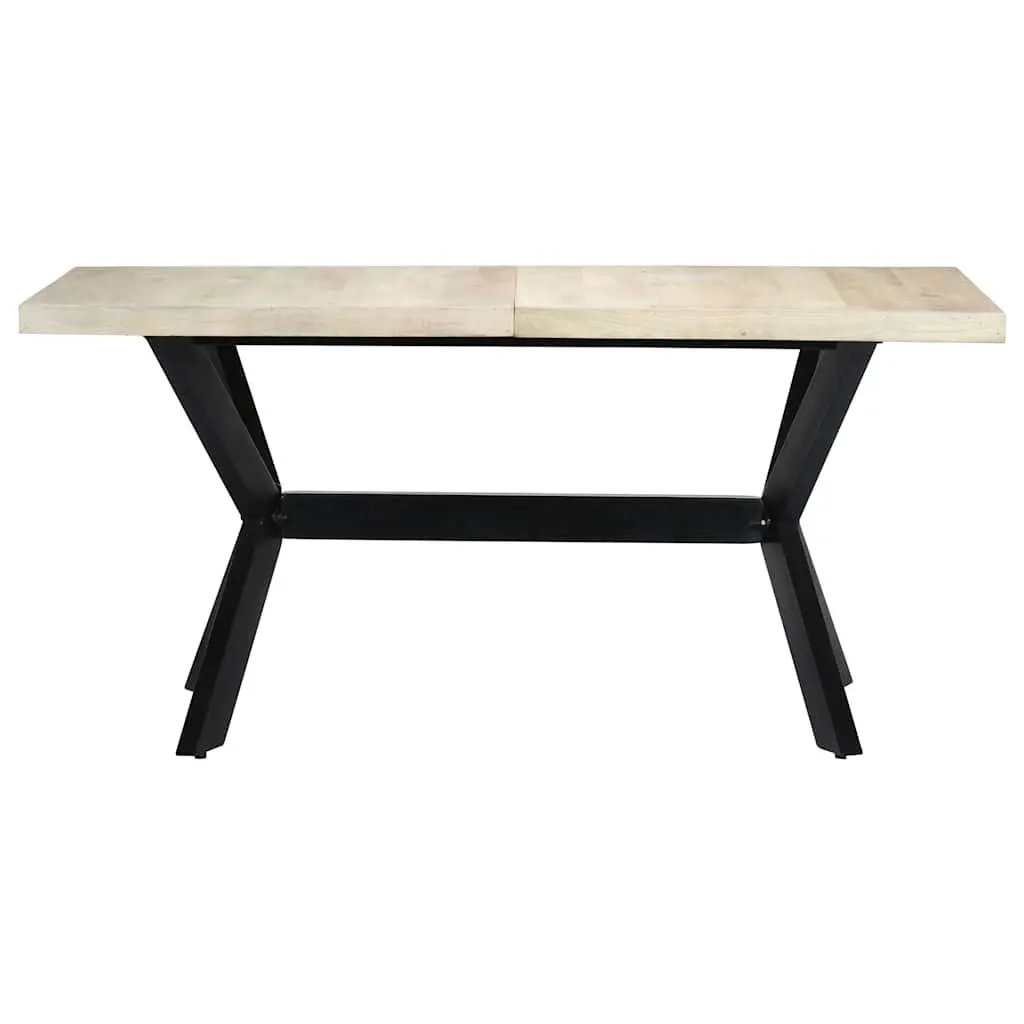 Dining Table Industrial Style Comfort 160x80x75 cm White Solid Mango Wood