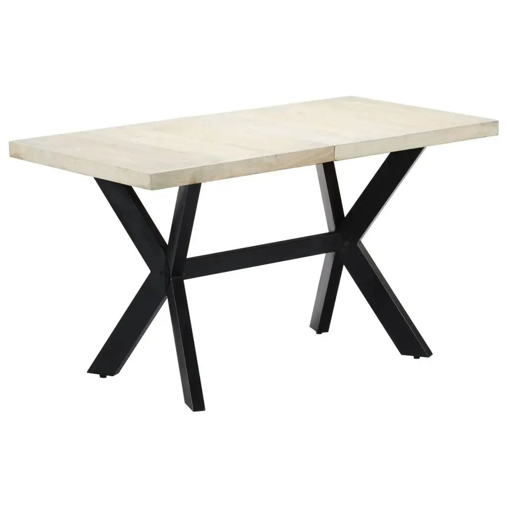 Dining Table Solid Mango Wood Modern 140x70x75cm Bleached Brown