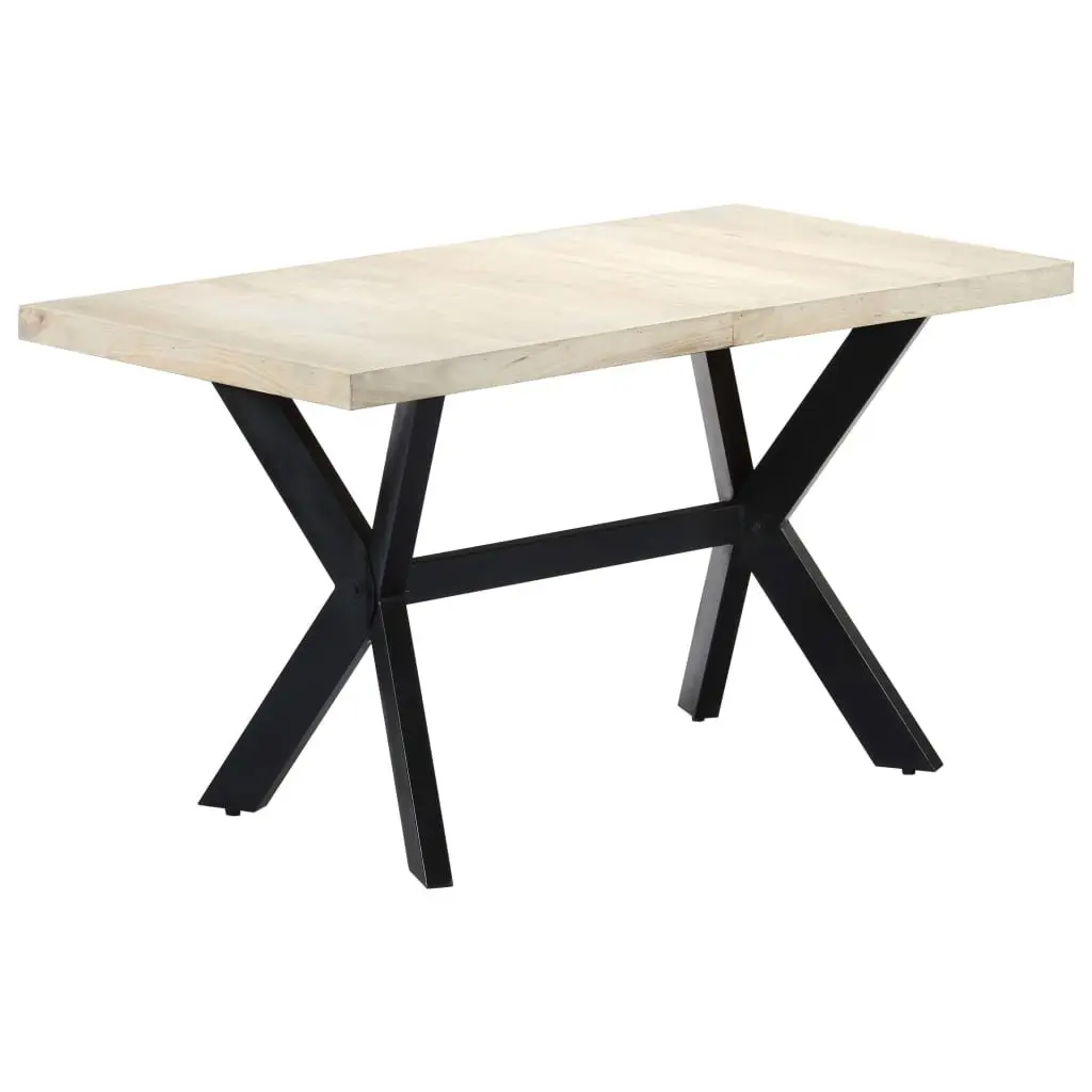 Dining Table Solid Mango Wood Modern 140x70x75cm Bleached Brown