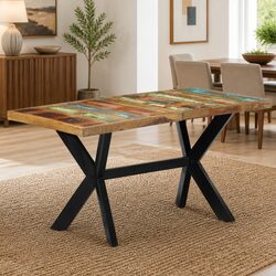 Industrial Dining Table 140x70x75 cm Solid Reclaimed Wood