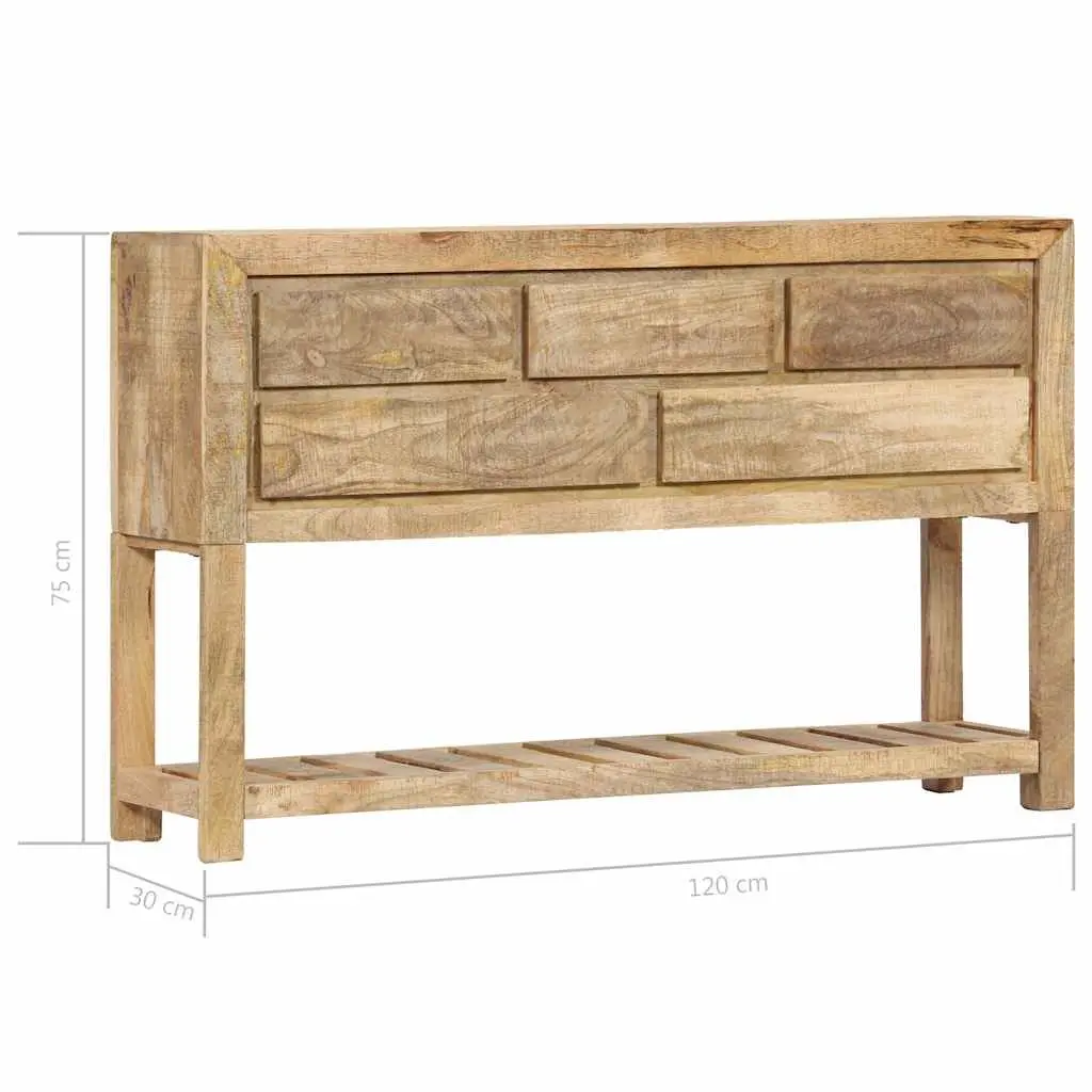 Sideboard with 5 Drawers and 1 Shelf 120x30x75 cm Brown Wooden Storage Cabinet